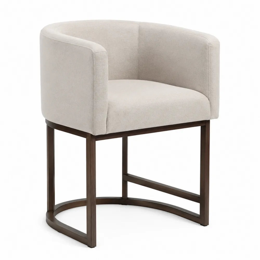 Chaise de bar en bois avec tissu polyester beige