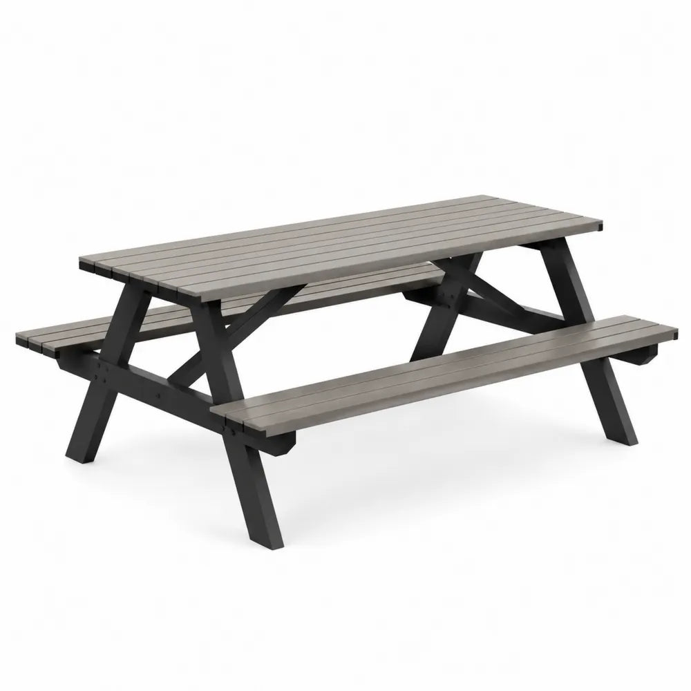 Table de pique-nique en bois composite et métal