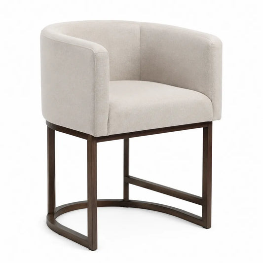 Chaise de bar en bois avec tissu polyester beige