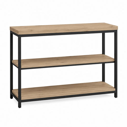 Console rectangulaire en bois et métal noir 120x30x80 cm