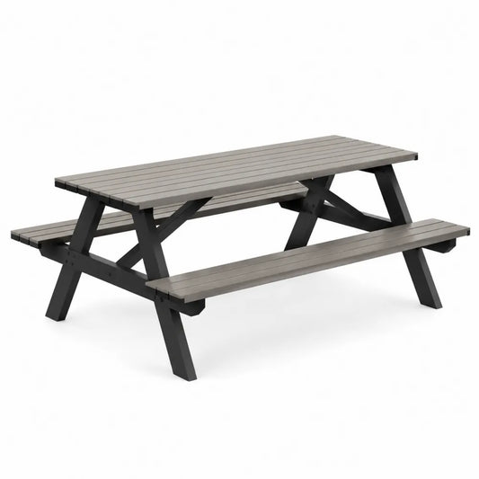 Table de pique-nique en bois composite et métal