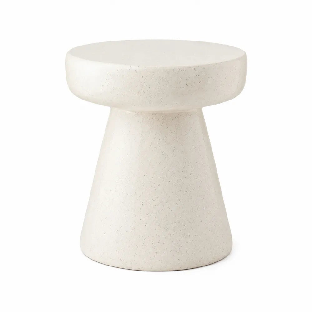 Table d'extérieur en béton beige Ø35 cm x H45 cm