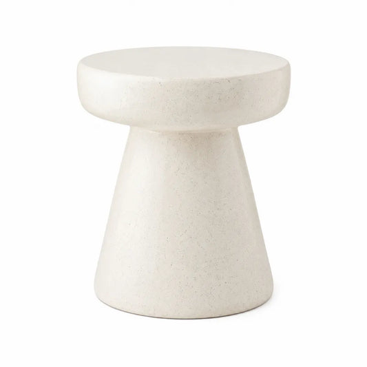 Table d'extérieur en béton beige Ø35 cm x H45 cm