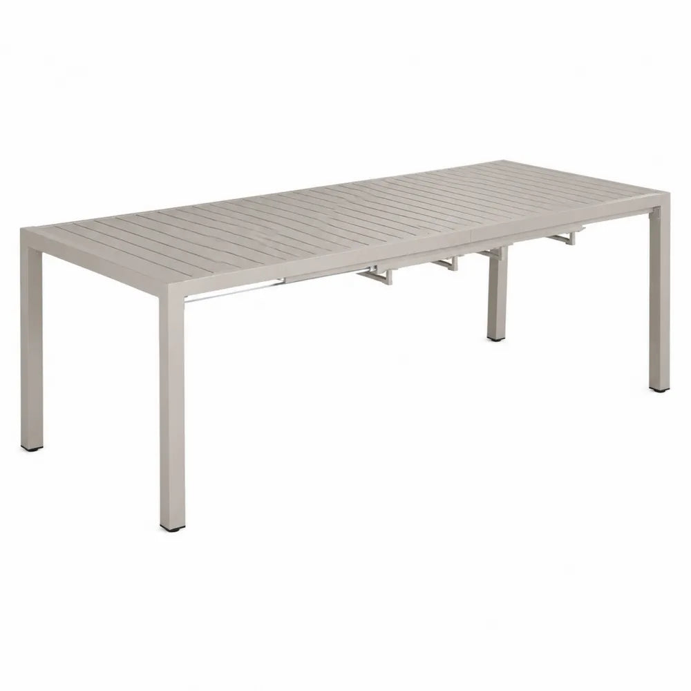 Table à manger extensible d'extérieur en aluminium gris