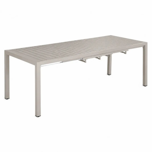 Table à manger extensible d'extérieur en aluminium gris