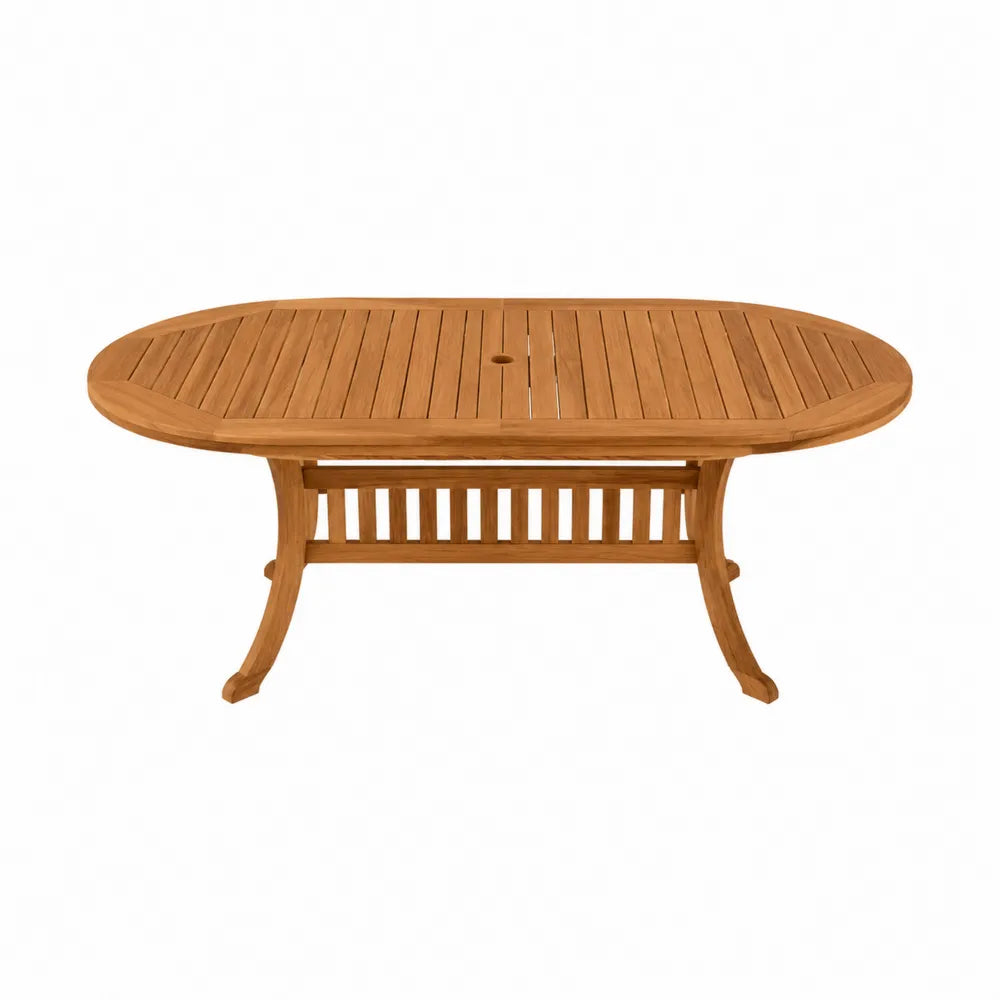 Table de jardin ovale en teck de 180x100 cm