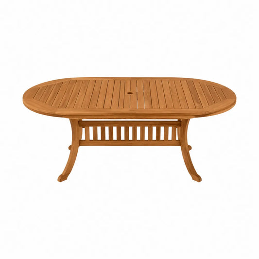 Table de jardin ovale en teck de 180x100 cm